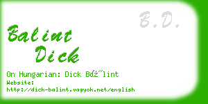 balint dick business card